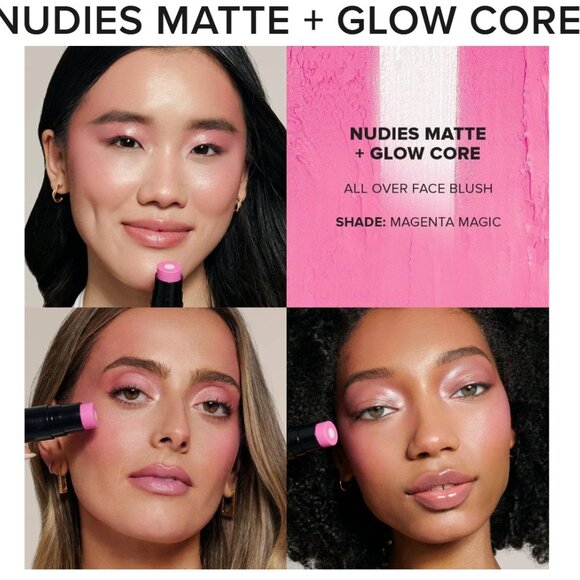 Nudestix Nudies Matte + Glow Core All Over Blush ~ MAGENTA MAGIC 6 g NIB - Picture 5 of 15